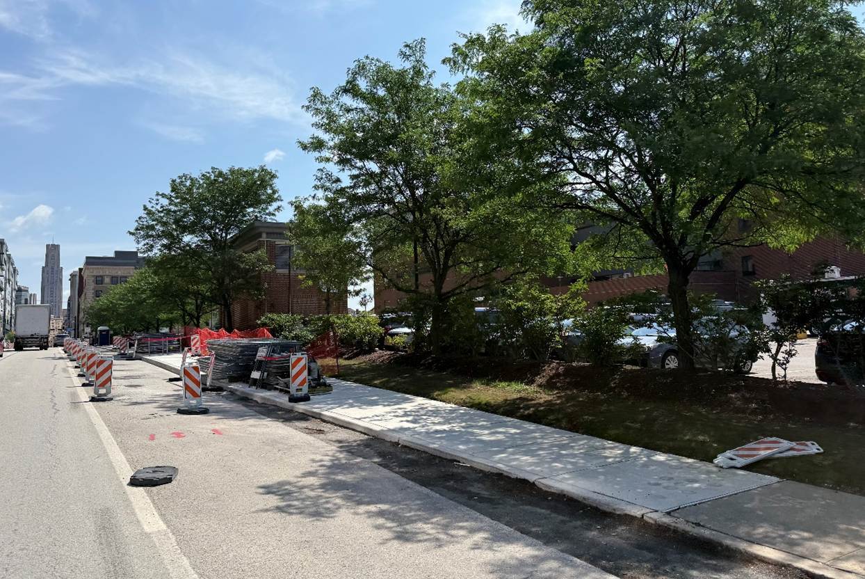 Construction fencing recently removed at Forbes Avenue and Craft Avenue