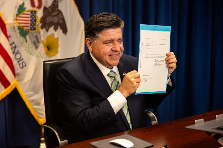 Gov. Pritzker celebrates the designation of the official Illinois state bee, virtually joining the students and teaching staff from Naperville’s Lincoln Junior High School for a ceremonial bill signing.