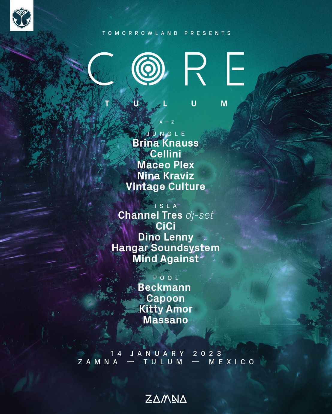 ‘Tomorrowland presents CORE Tulum’ adds Channel Tres (DJ set), Brina Knauss, Mind Against, CiCi, Dino Lenny, Massano, Capoon and Kitty Amor to the line-up