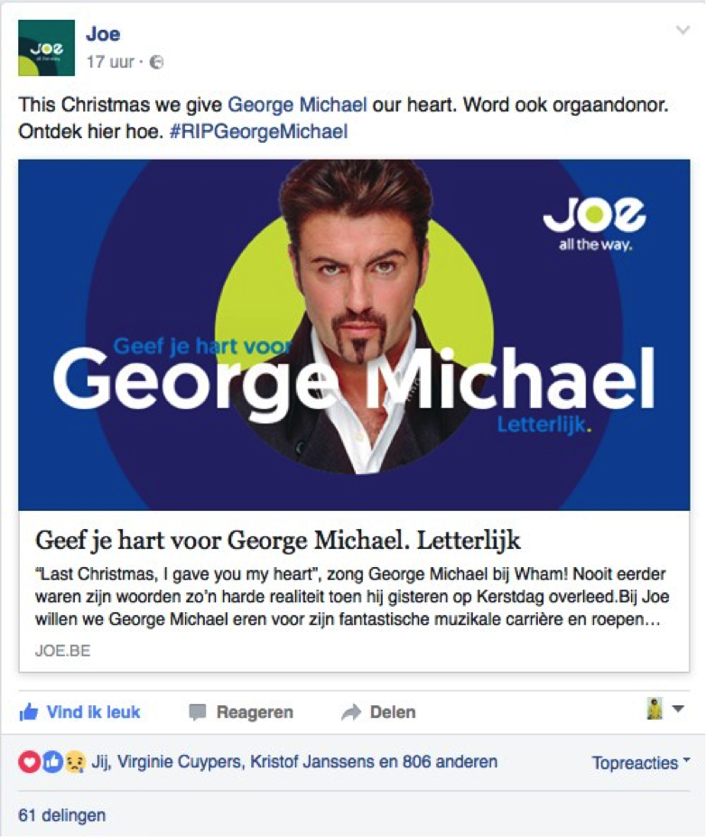 Facebookpost JOE