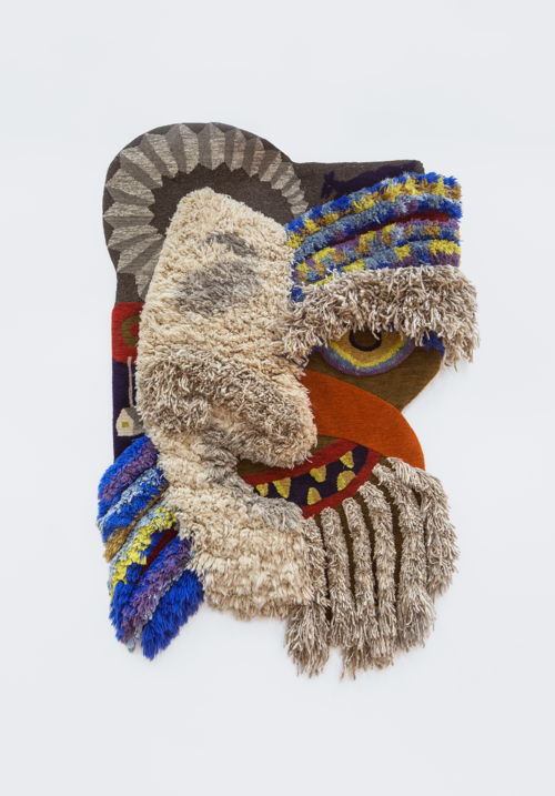 Christoph Hefti, SWISS MASK Rug Wool, silk. L 168 x W 115 cm. Hand-knotted in Nepal, 2019. Courtesy of the artist and MANIERA Gallery, Brussels