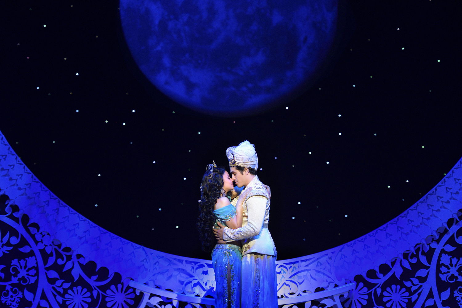 Isabelle McCalla (Jasmine) and Adam Jacobs (Aladdin). Disney's Aladdin North American Tour Original Cast. ©Disney. Photo by Deen van Meer.