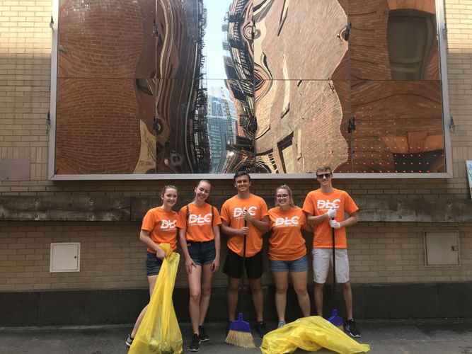 The culture of volunteerism extends to Duquesne Light's interns as well, who helped to clean up downtown Pittsburgh this summer with the Pittsburgh Downtown Partnership.