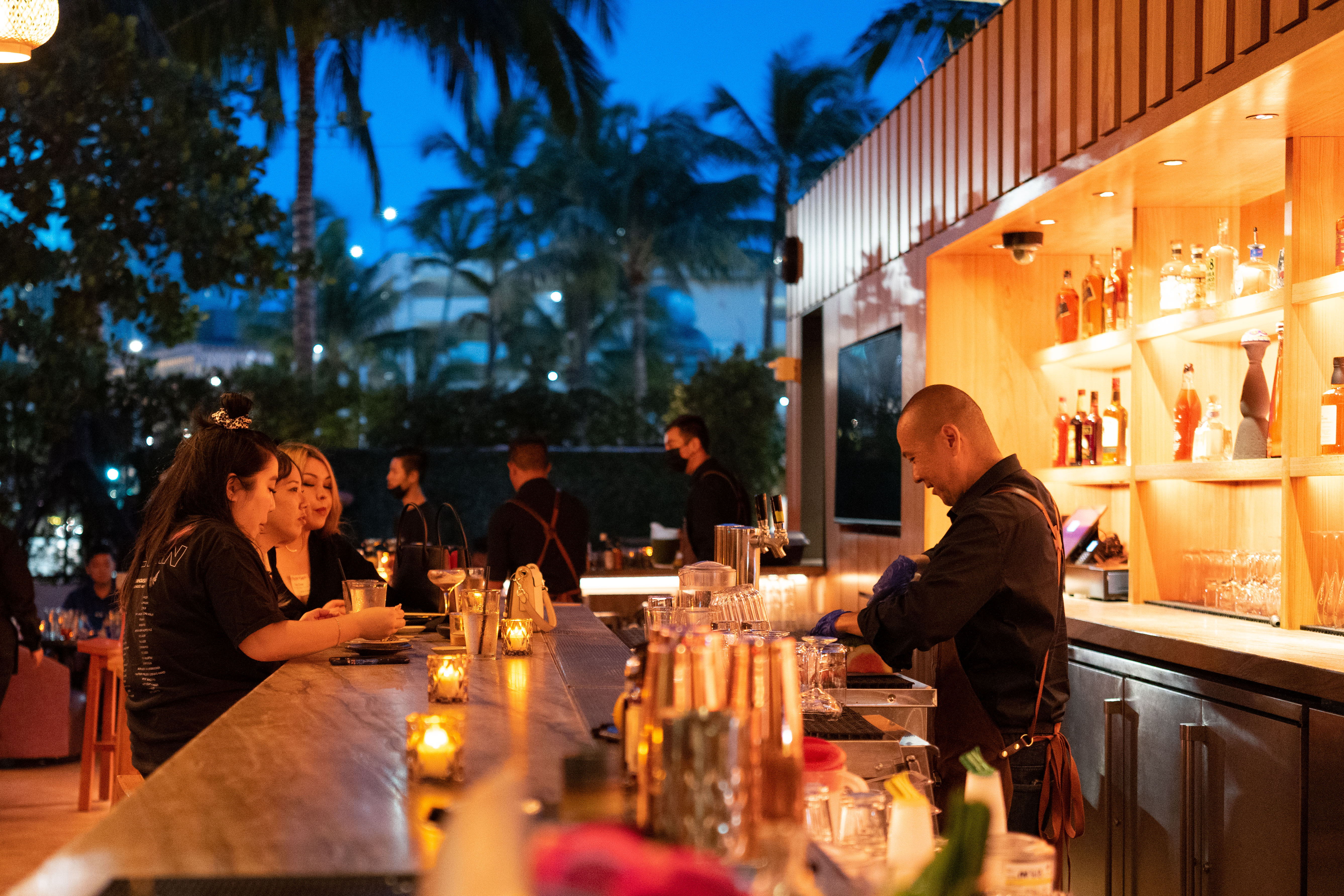 Unique, hand-crafted cocktails at LBD Japanese Bar & Lounge’s expansive outdoor venue