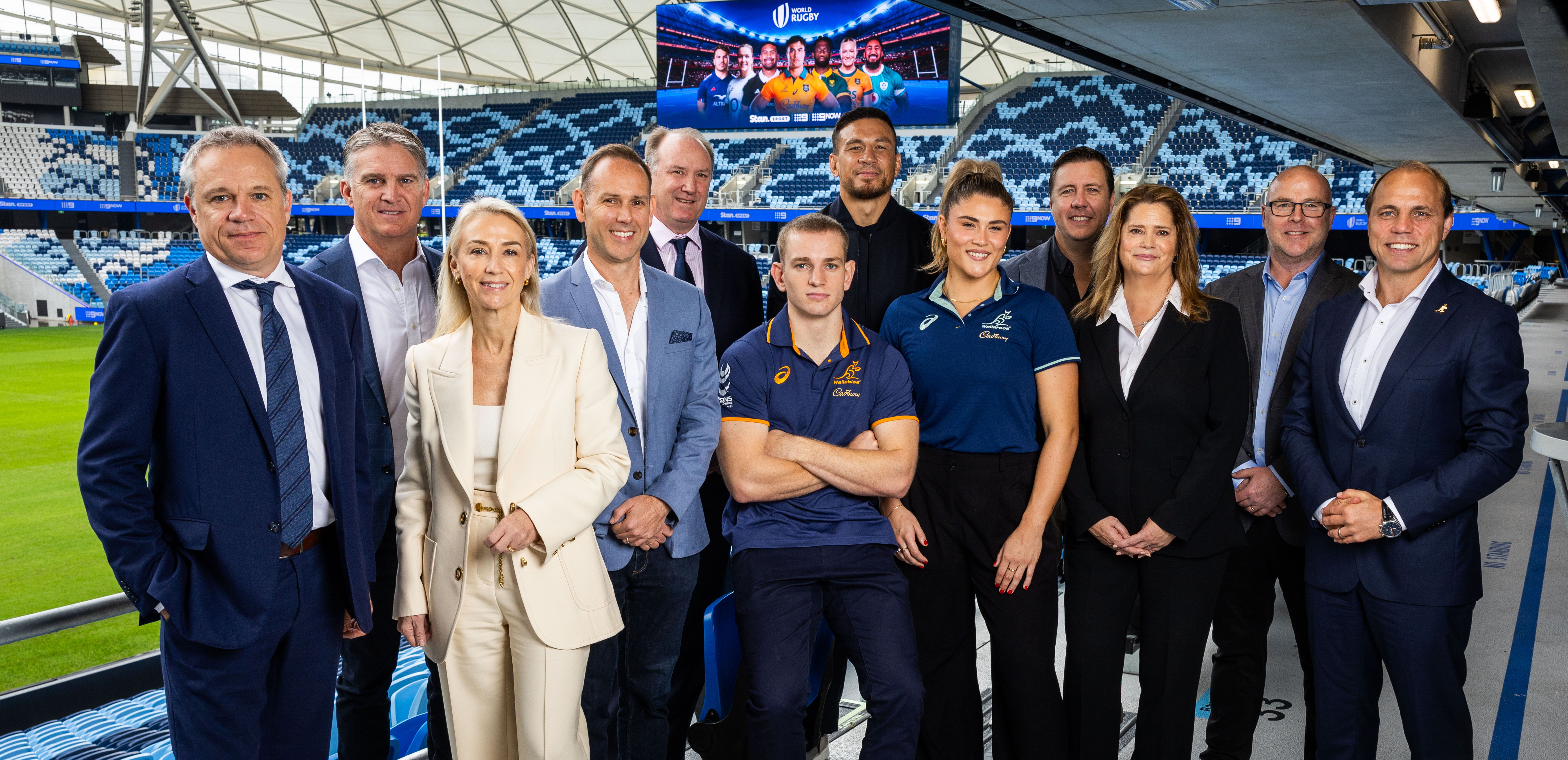 L to R: Matt Stanton, Tim Horan, Amanda Laing, Dan Taylor, Brett Robinson, Max Jorgensen, Sonny Bill Williams, Piper Duck, Ben Kimber, Catherine West, Brent Williams, Phil Waugh. L to R: Matt Stanton, Tim Horan, Amanda Laing, Dan Taylor, Brett Robinson, Max Jorgensen, Sonny Bill Williams, Piper Duck, Ben Kimber, Catherine West, Brent Williams, Phil Waugh.