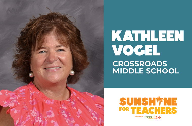 Tropical Smoothie Cafe has announced Kathleen Vogel at Crossroads Middle School as a finalist in the Sunshine for Teachers contest. They were selected from thousands of consumer nominations and parents, teachers, families and the community can now vote for them until midnight ET on May 9, 2025 at www.SunshineforTeachers.com. One Grand Prize winner receives a $10,000 summer getaway and free smoothies for a year, and their school wins $1,000 and a schoolwide smoothie party. Tropical Smoothie Cafe has announced Kathleen Vogel at Crossroads Middle School as a finalist in the Sunshine for Teachers contest. They were selected from thousands of consumer nominations and parents, teachers, families and the community can now vote for them until midnight ET on May 9, 2025 at www.SunshineforTeachers.com. One Grand Prize winner receives a $10,000 summer getaway and free smoothies for a year, and their school wins $1,000 and a schoolwide smoothie party.