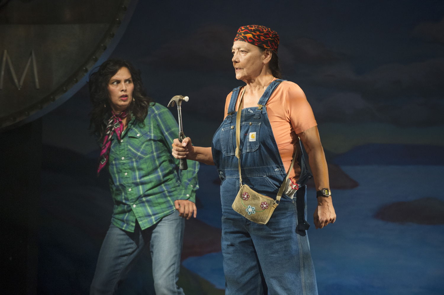 Lisa C. Ravensbergen (as Annie Cook) and Tantoo Cardinal (as Pelajia Patchnose) in The Rez Sisters by Tomson Highway / Photos by David Cooper / <a href="http://www.belfry.bc.ca/the-rez-sisters/" rel="nofollow">www.belfry.bc.ca/the-rez-sisters/</a>