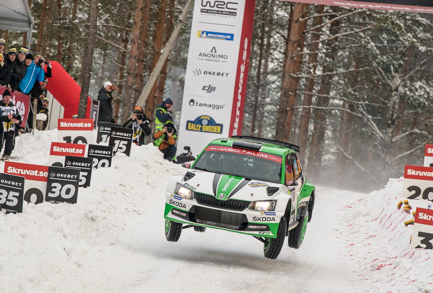 At the second round of 2018 FIA World Rally Championship (WRC), Ole Christian Veiby and co-driver Stig Rune Skjærmoen (ŠKODA FABIA R5) took third position in the WRC 2 category