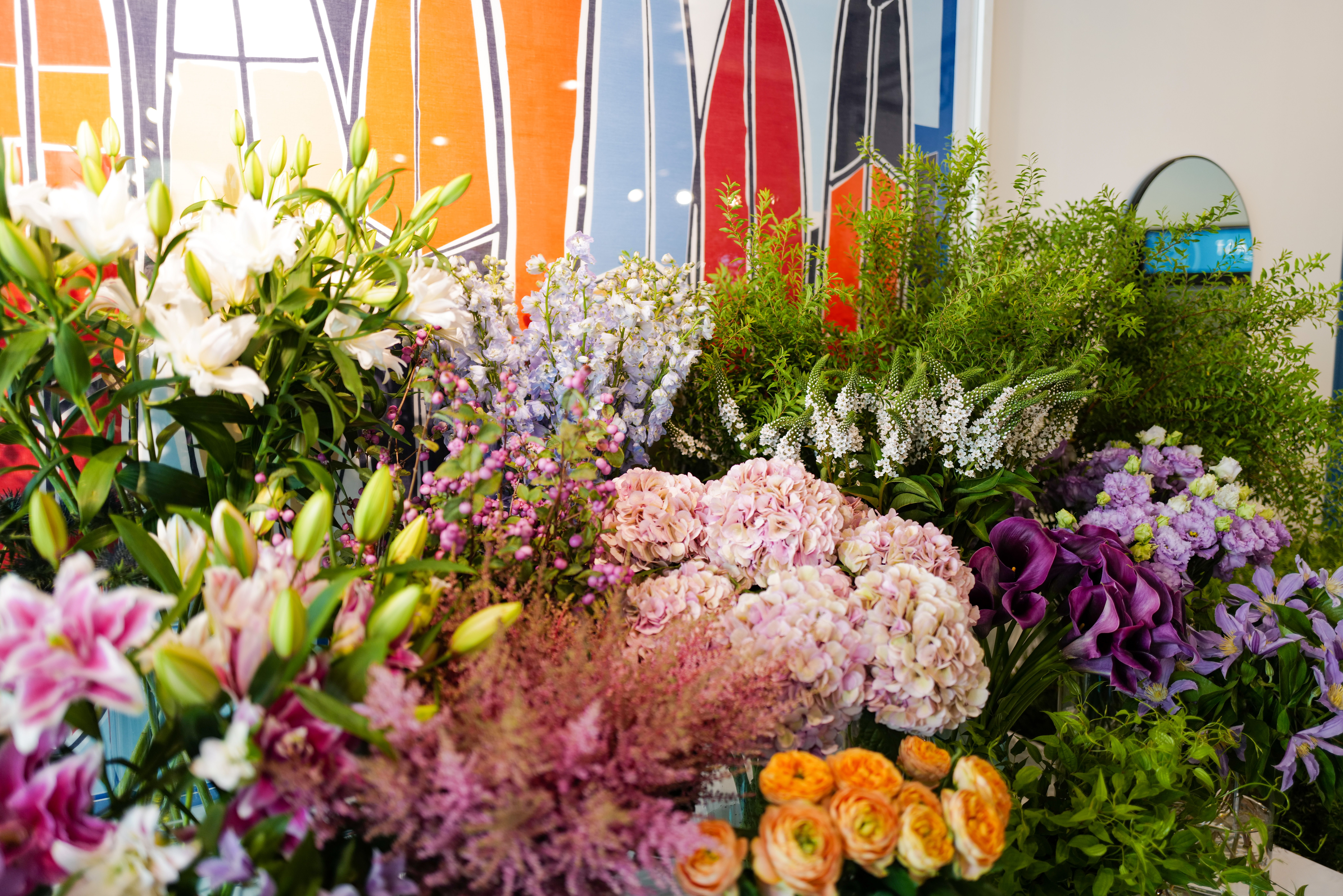 Vibrant floral arrangements adorn Gentle Beast Vibrant floral arrangements adorn Gentle Beast