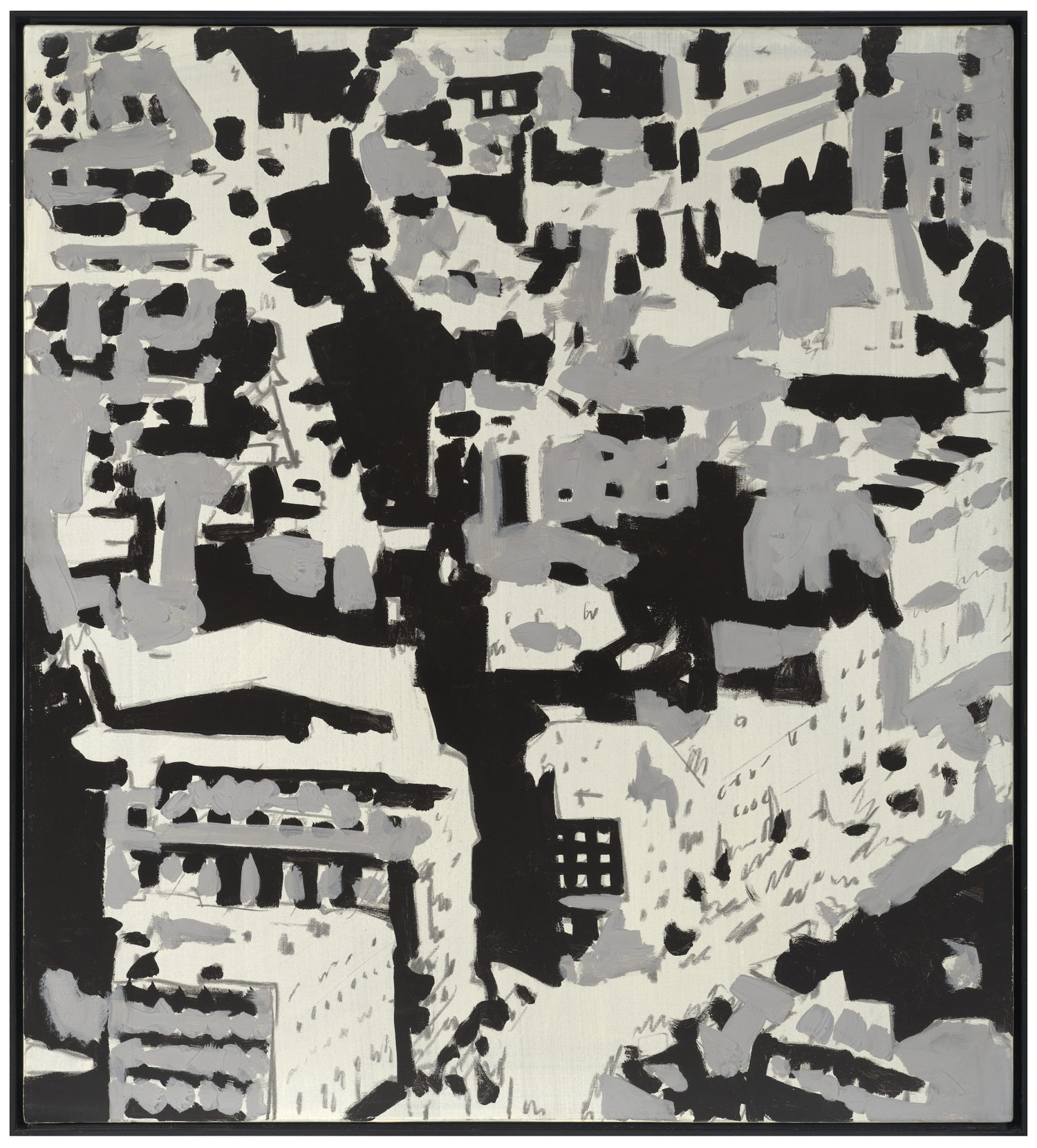 Gerhard Richter Stadtbild P2 (174-2) 1968. olieverf op doek 1020 x 920 mm Collectie Stichting Andries-Vanlouwe. Foto: Cedric Verhelst, © Gerhard Richter