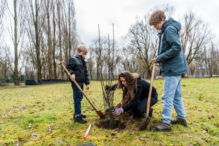 Aanplanting voedselbos © Dries Luyten