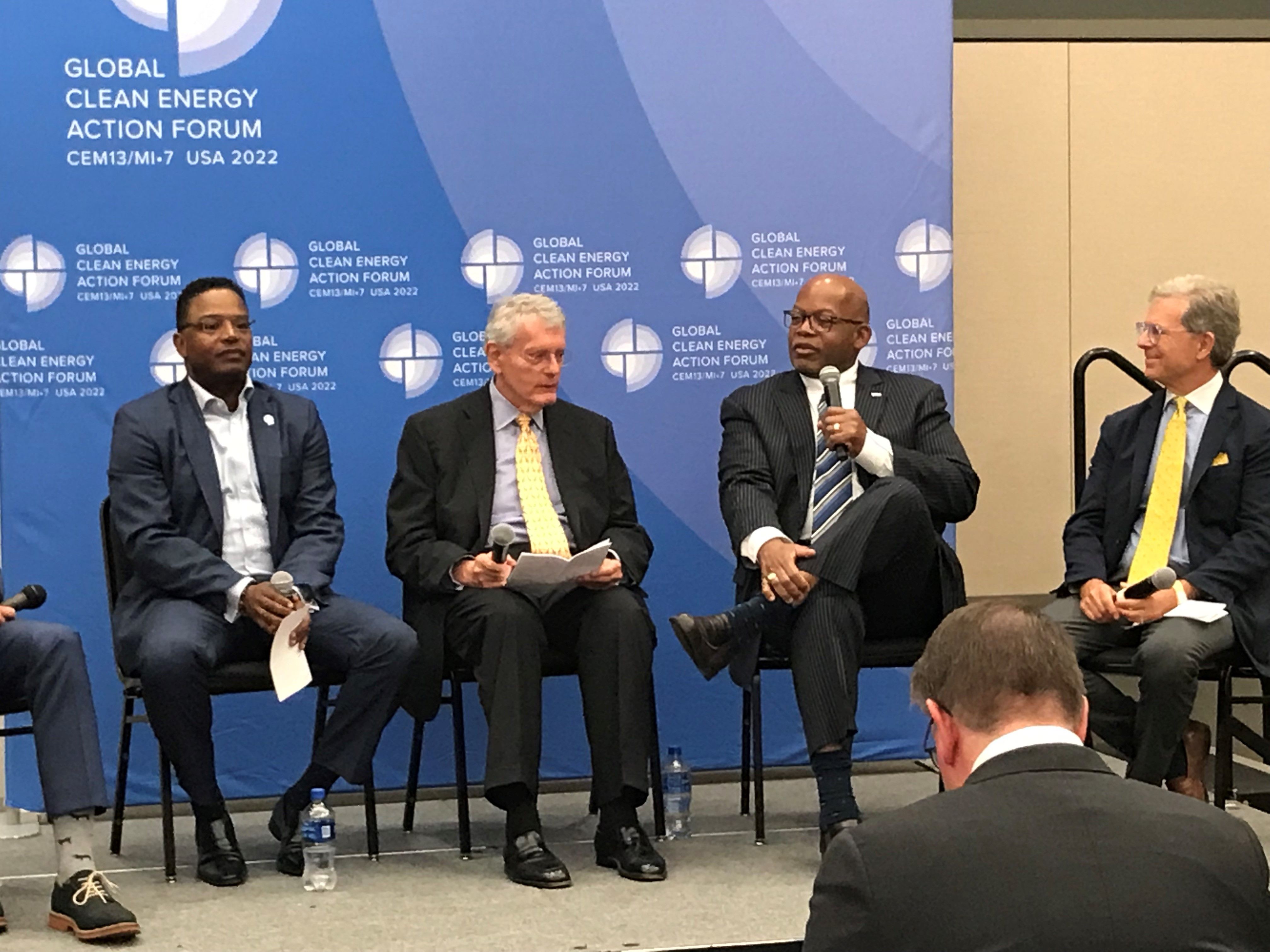 Duquesne Light Holdings President and CEO Kevin Walker speaks at a roundtable discussion at the Global Clean Energy Action Forum in Pittsburgh, PA on September 22, 2022.