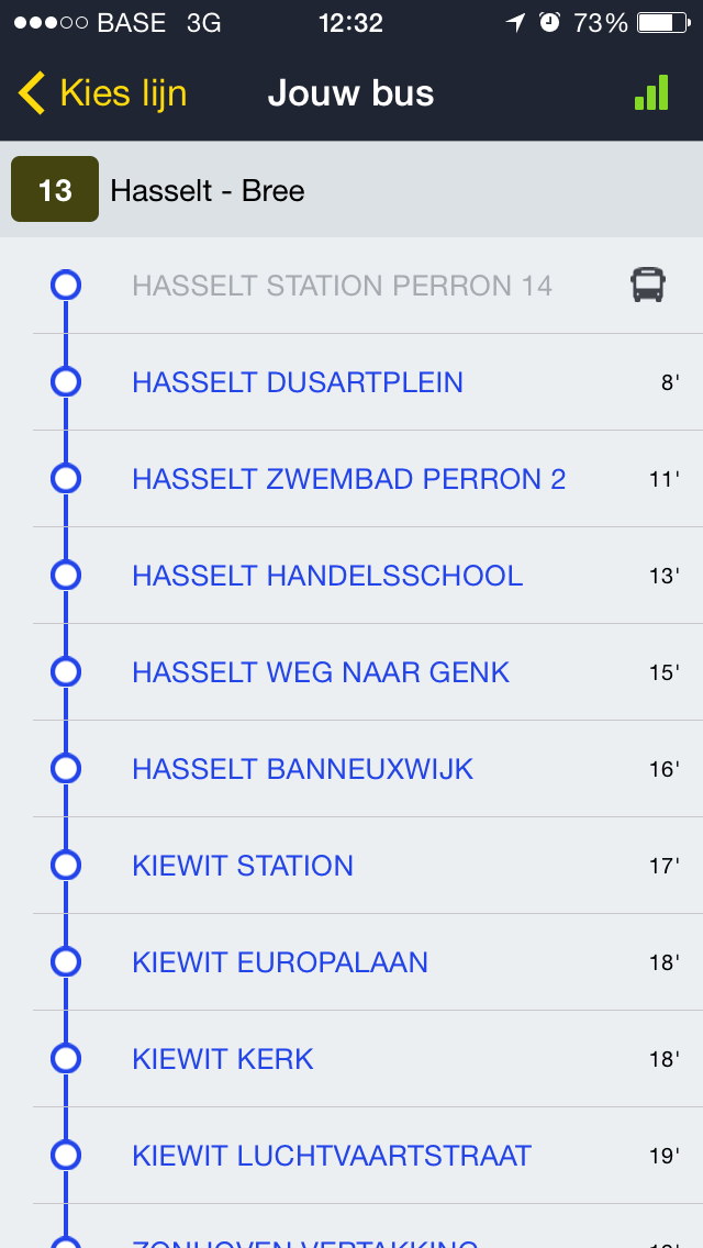 App halteaankondiging - screenshot 2