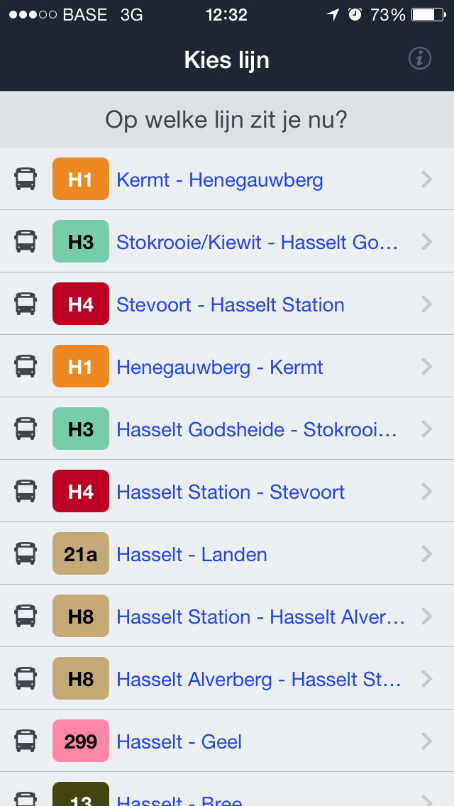 App halteaankondiging - screenshot 1