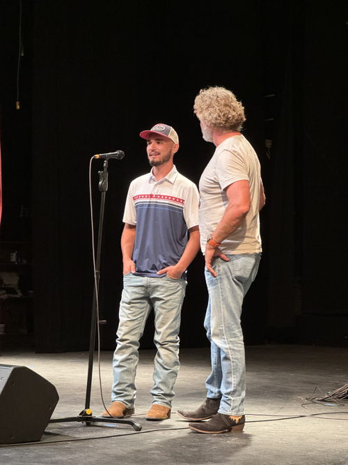 Cameron Blasek with John Schneider at the historic Select Theater in Mineola, TX (July 4, 2024)
