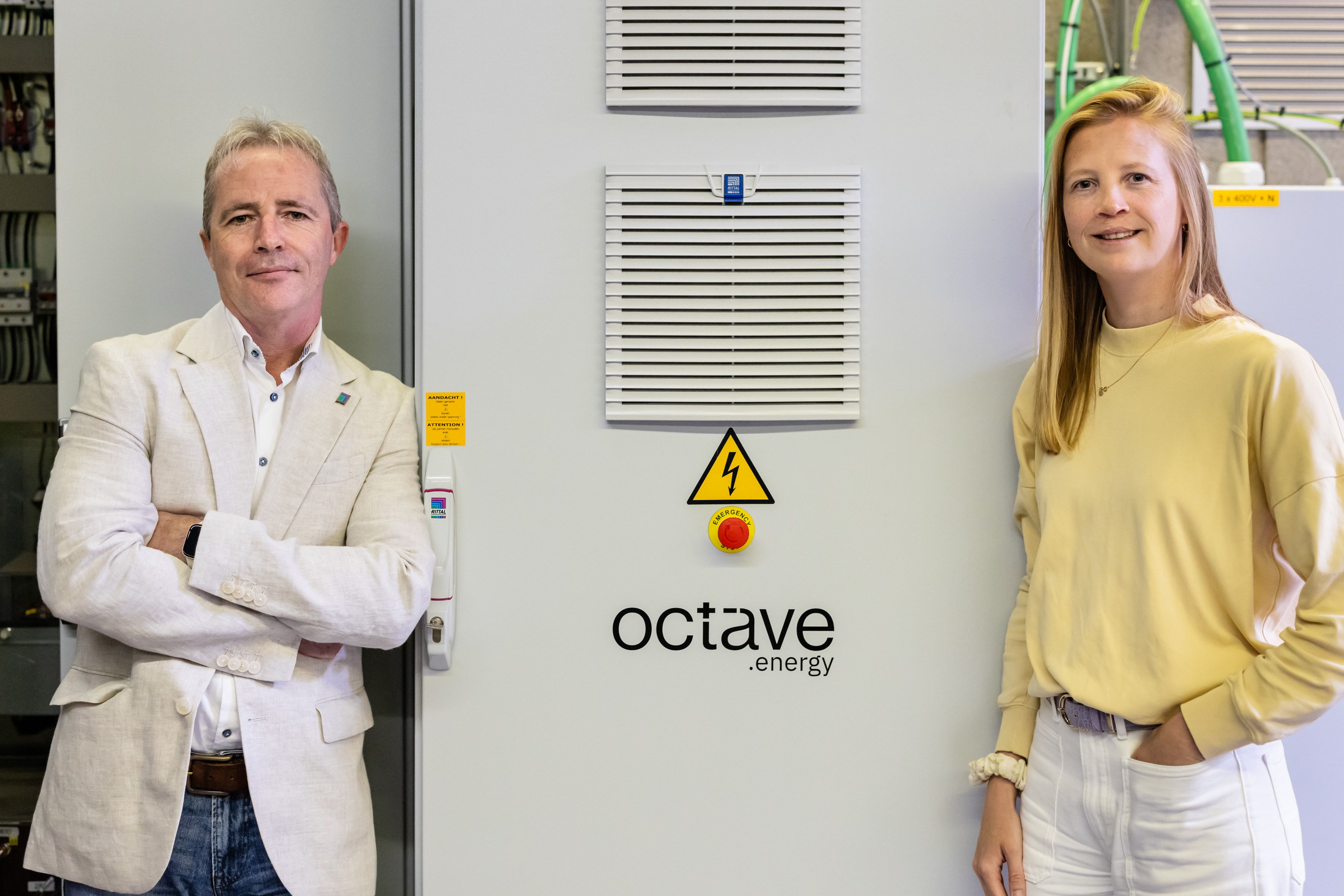 Matthieu Lauwers, business unit manager Energy & Power chez Rittal et Louise Van Isterdael, Business Development Manager chez Octave