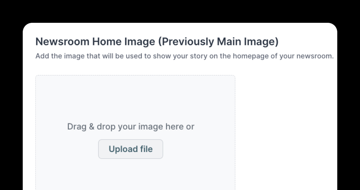 Help: Setting the Newsroom home image for your Story