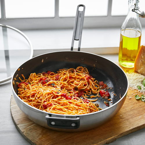 GreenPan™ Stanley Tucci™ Stainless Steel Ceramic Nonstick 30cm Frypan with Lid - €235 GreenPan™ Stanley Tucci™ Stainless Steel Ceramic Nonstick 30cm Frypan with Lid - €235