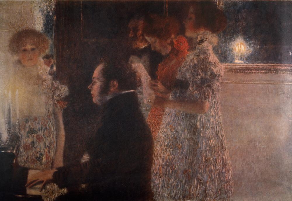 Schubert at the Piano, 1899. By Gustav Klimt (1862–1918). Destroyed in WWII. AKG11087 ©akg-images