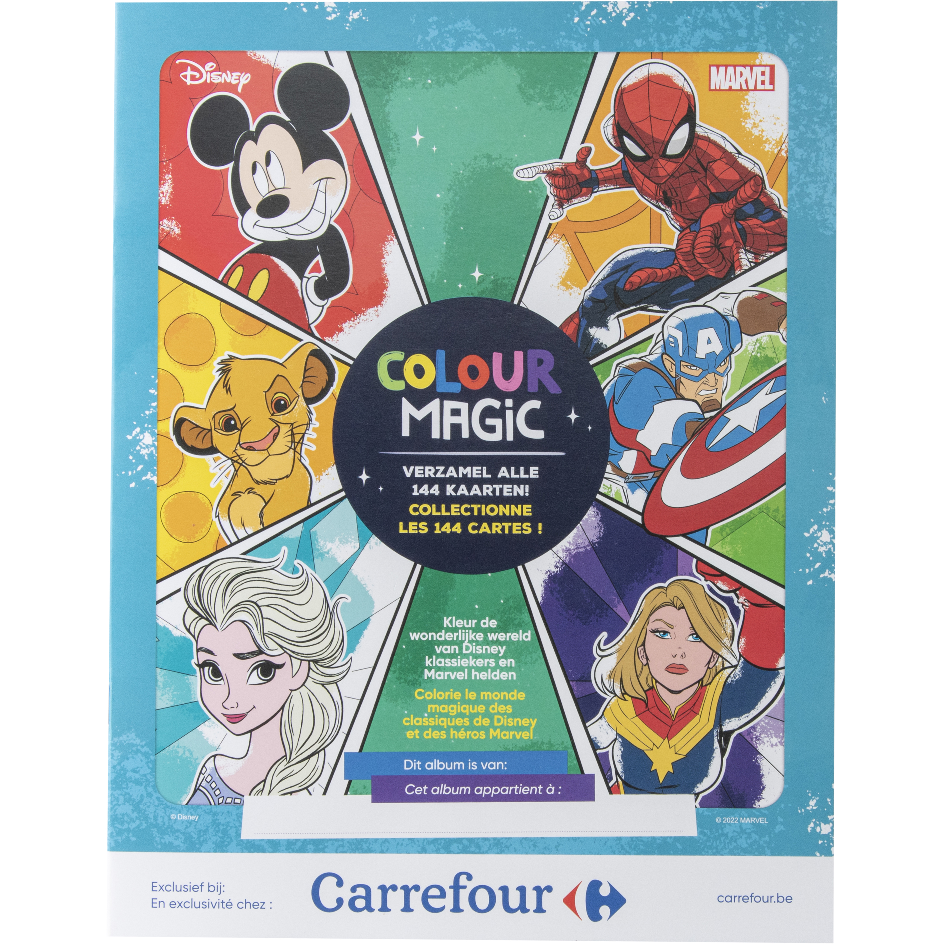 hoek Versterken Slovenië Carrefour lanceert nieuw verzamelalbum Disney-Marvel Color Magic