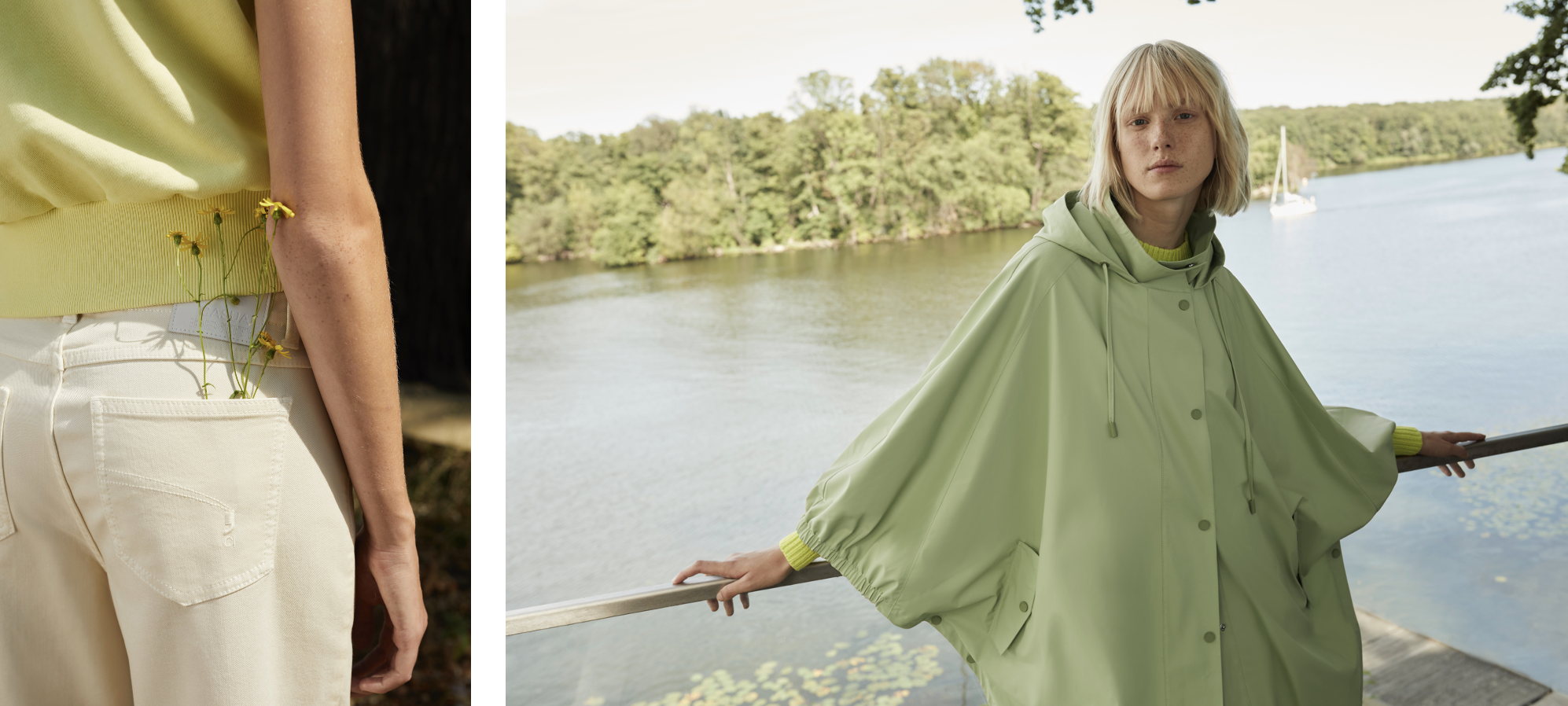comma annonce l’arrivée du printemps avec ses costumes assumés et ses robes plissées vaporeuses