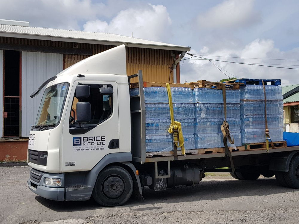 Much needed water leaving from Dominica thanks to Brice and Co.