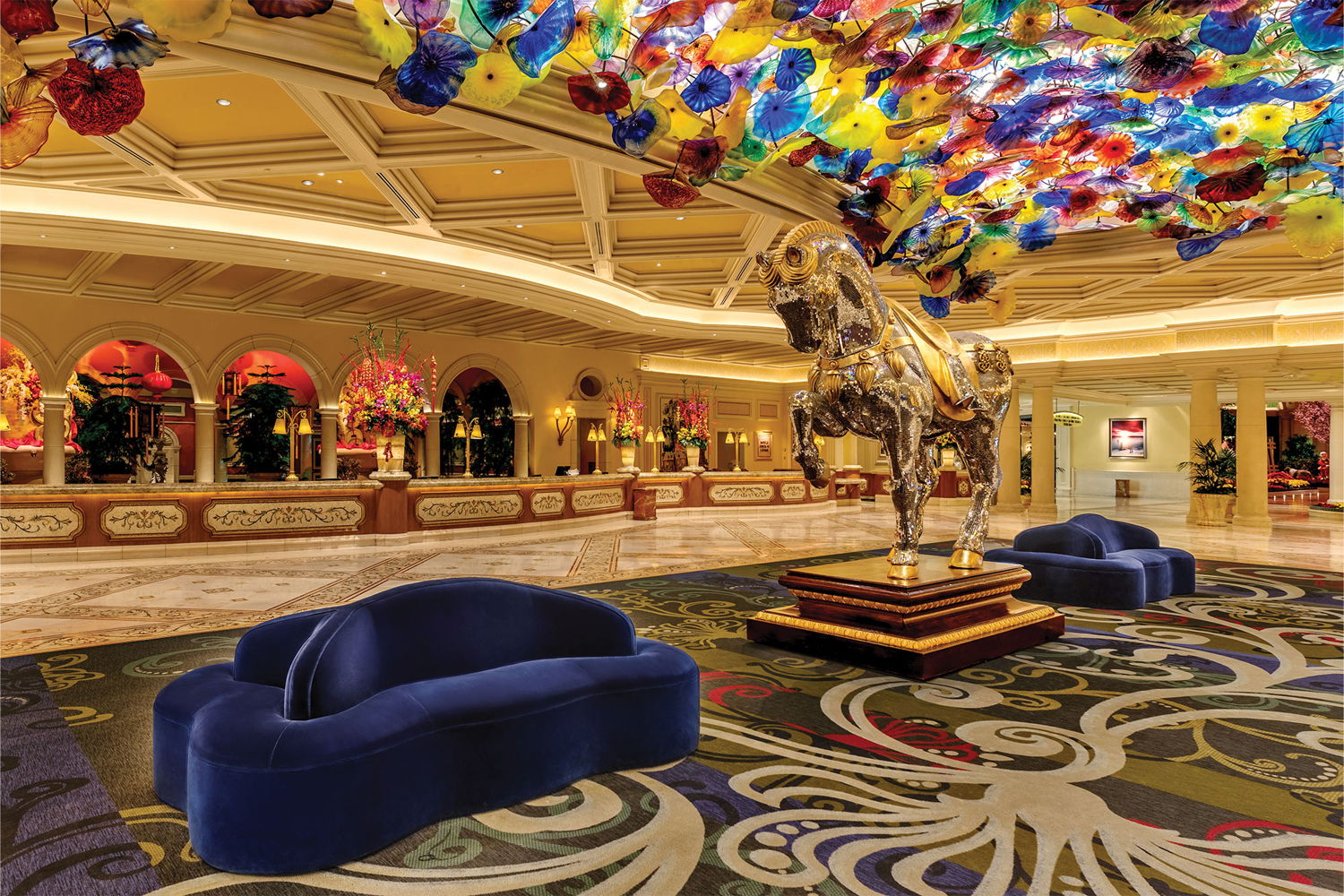 De kleurrijke lobby in het Bellagio © MGM Resorts