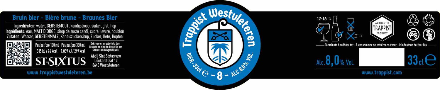 Etiket Trappist Westvleteren 8
