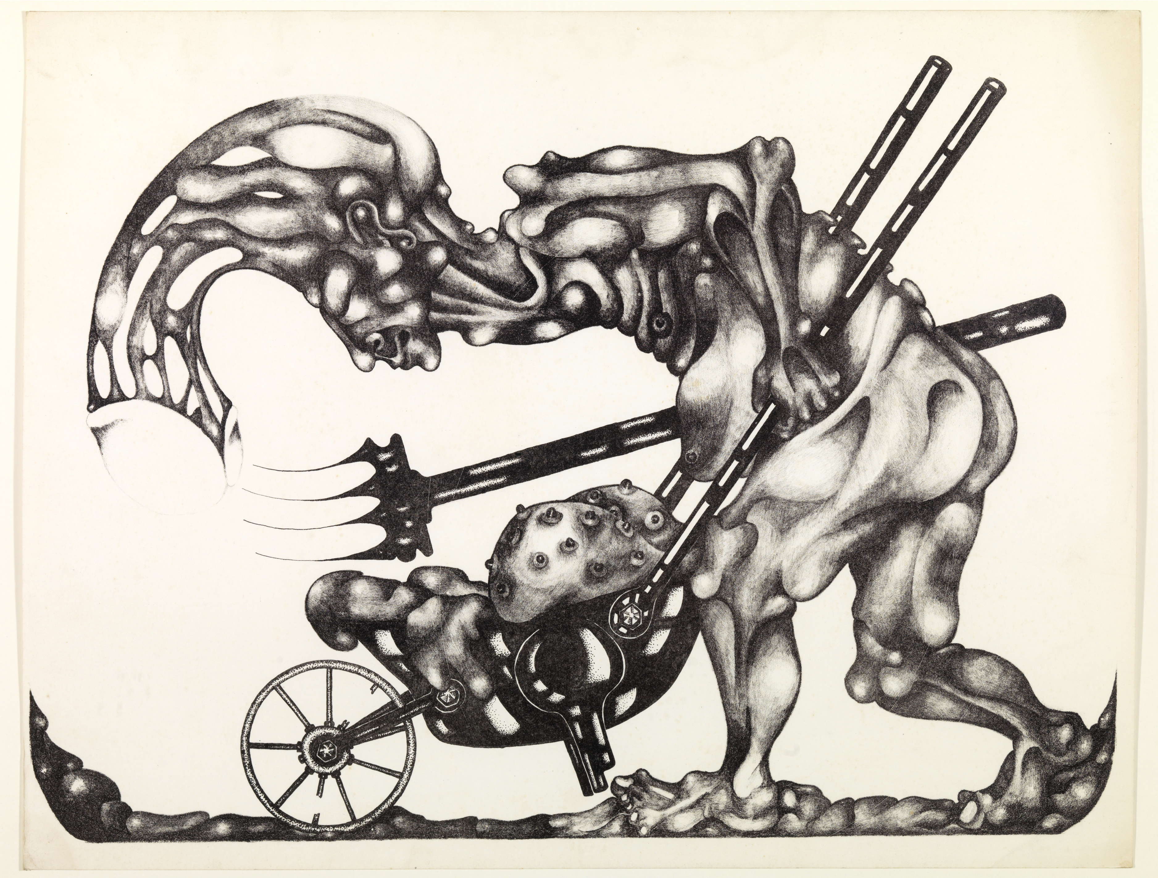Felix De Rooy, Carry On, 1972, drukinkt op papier, collectie Stedelijk Museum Schiedam
