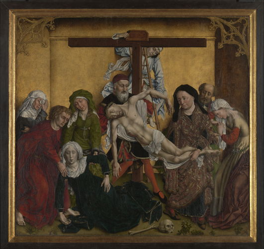 Rogier Van Der Weyden (navolger). Triptiek met de kruisafneming en schenkersportretten van Willem Edelheere en Aleydis Cappuyns, 1443

(c) www.lukasweb.be - Art in Flanders, foto (c) Dominique Provost
