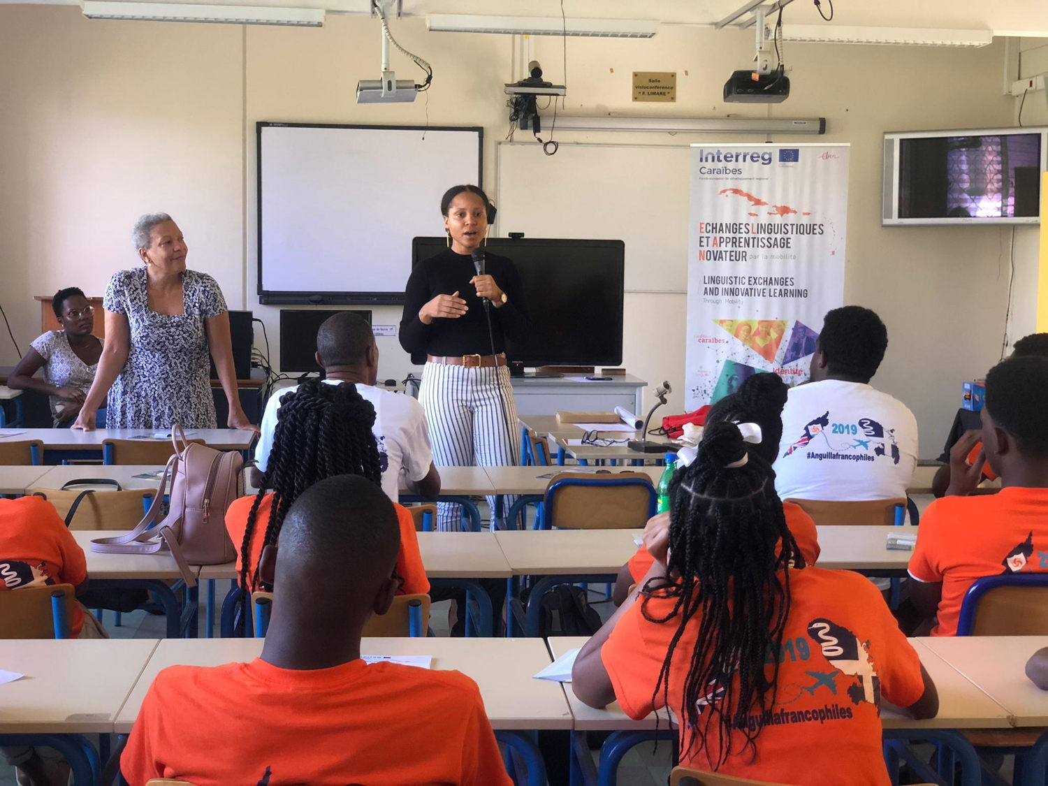 Presentation of the INTERREG ELAN project to a group of students from Anguilla 