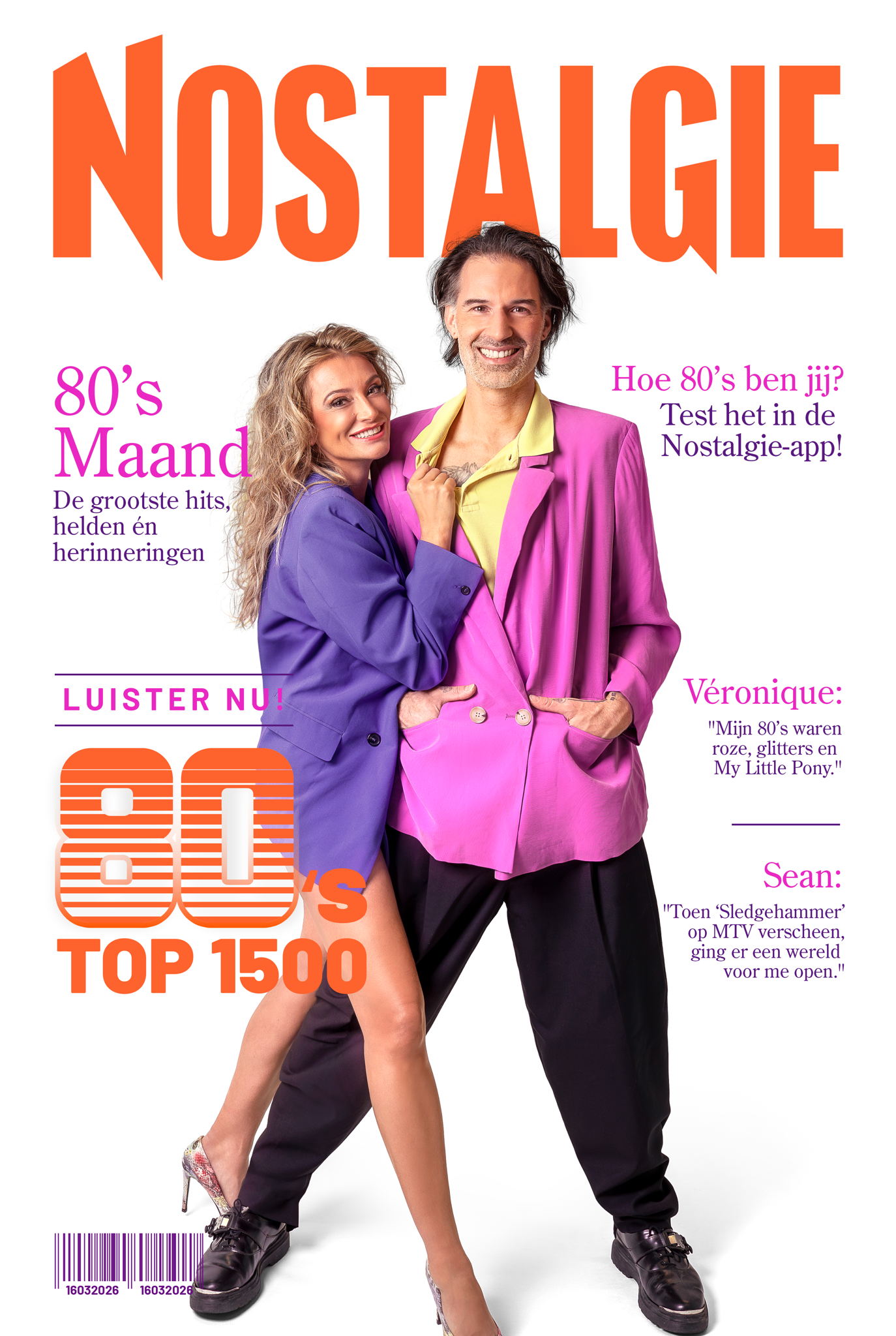 Véronique en Sean op de cover van 80's magazine