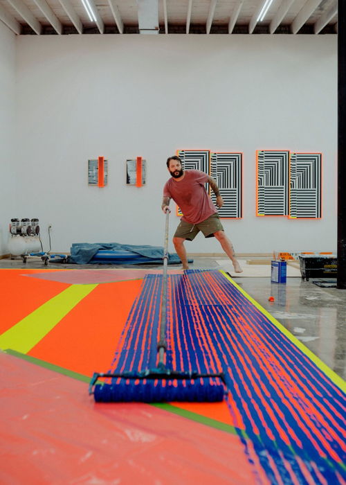 Jason Revok in zijn studio Courtesy kunstenaar en Library Street Collective © Foto Lyndon French Jason Revok in zijn studio Courtesy kunstenaar en Library Street Collective © Foto Lyndon French