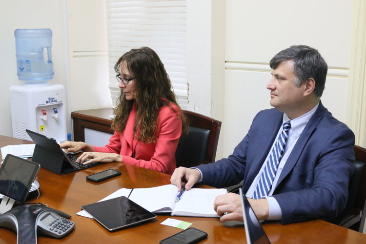 Division Chief 'Caribbean Western Hemisphere Department', Sonia Muñoz and Senior Economist Mission Chief 'Grenada Western Hemisphere Department', Bodgan Lissovolik, 