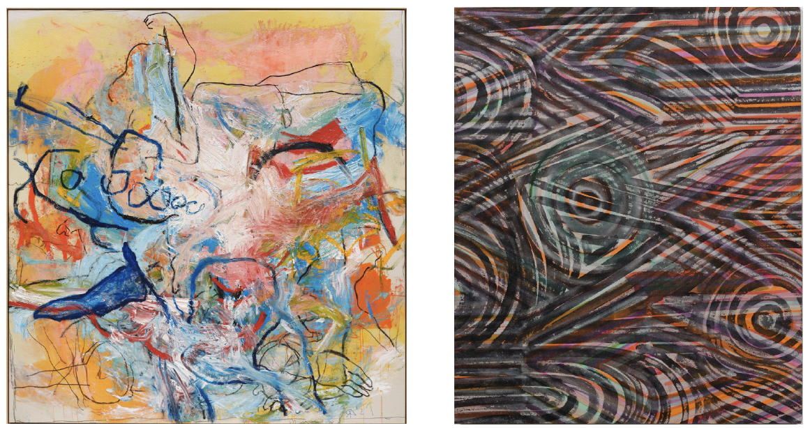 Rita Ackermann, ‘Mama, This Instant in Action,’ 2022 / Luchita Hurtado, ‘Untitled,’ 1974 Rita Ackermann, ‘Mama, This Instant in Action,’ 2022 / Luchita Hurtado, ‘Untitled,’ 1974