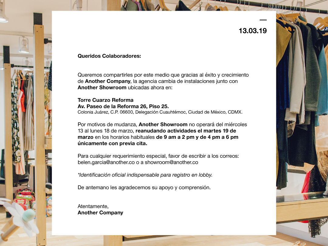 Another Showroom: cambio de oficinas