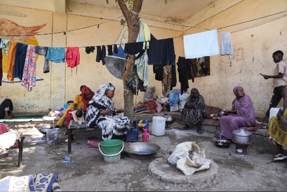 Life inside the Al Tadamon schoolgrounds, Al Gedaref State. November 2024.