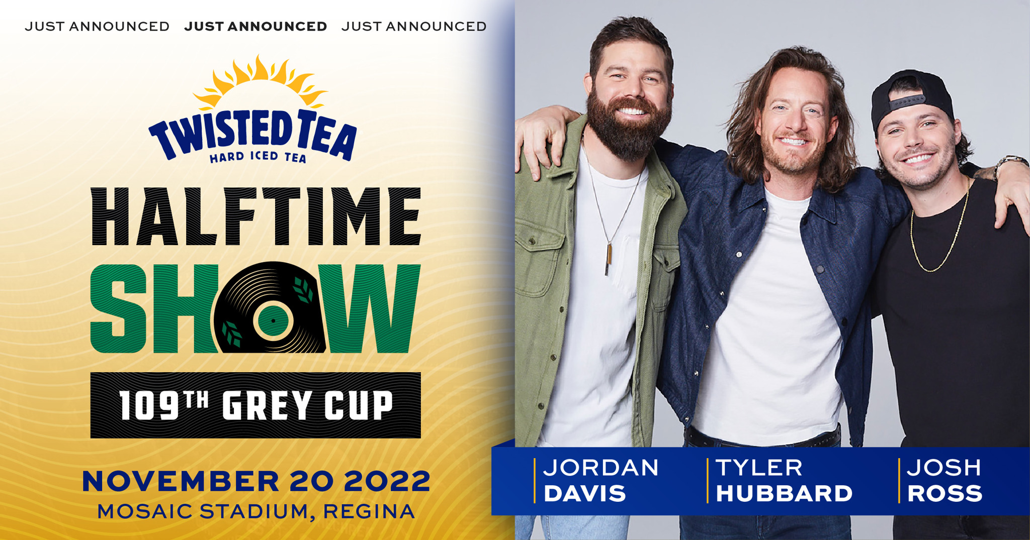 COUNTRY ALLSTARS UNITE FOR TWISTED TEA GREY CUP HALFTIME SHOW