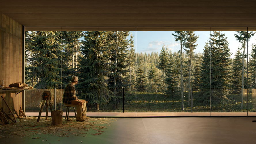 David Claerbout, The Woodcarver and the Forest, 2025, filmstill
