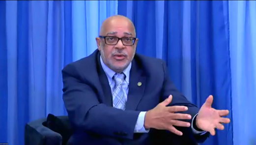 Director General of the OECS, Dr. Didacus Jules, answers questions from the virtual audience at the Blue Economy Investors Roundtable - Official Side Event of the OECS Sustainable Development Movement (SDM 2020).