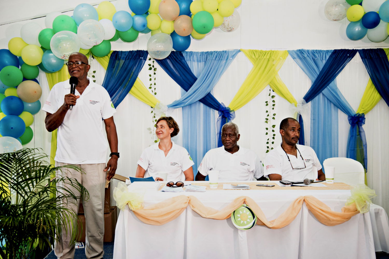 Anse La Raye Community Member, Mr. Lawrence Reeves, addresses the gathering.