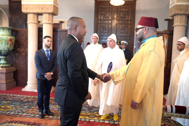 Mr. Kurt Williams, First Secretary and Head of Chancery greets His Majesty King Mohammed VI on January 22nd 2020.