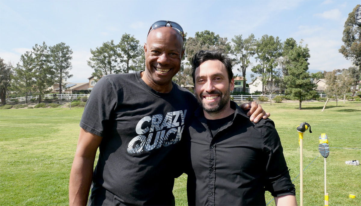 L'athlète Mike Powell et l'artiste Pierre Larauza, Los Angeles, 2019