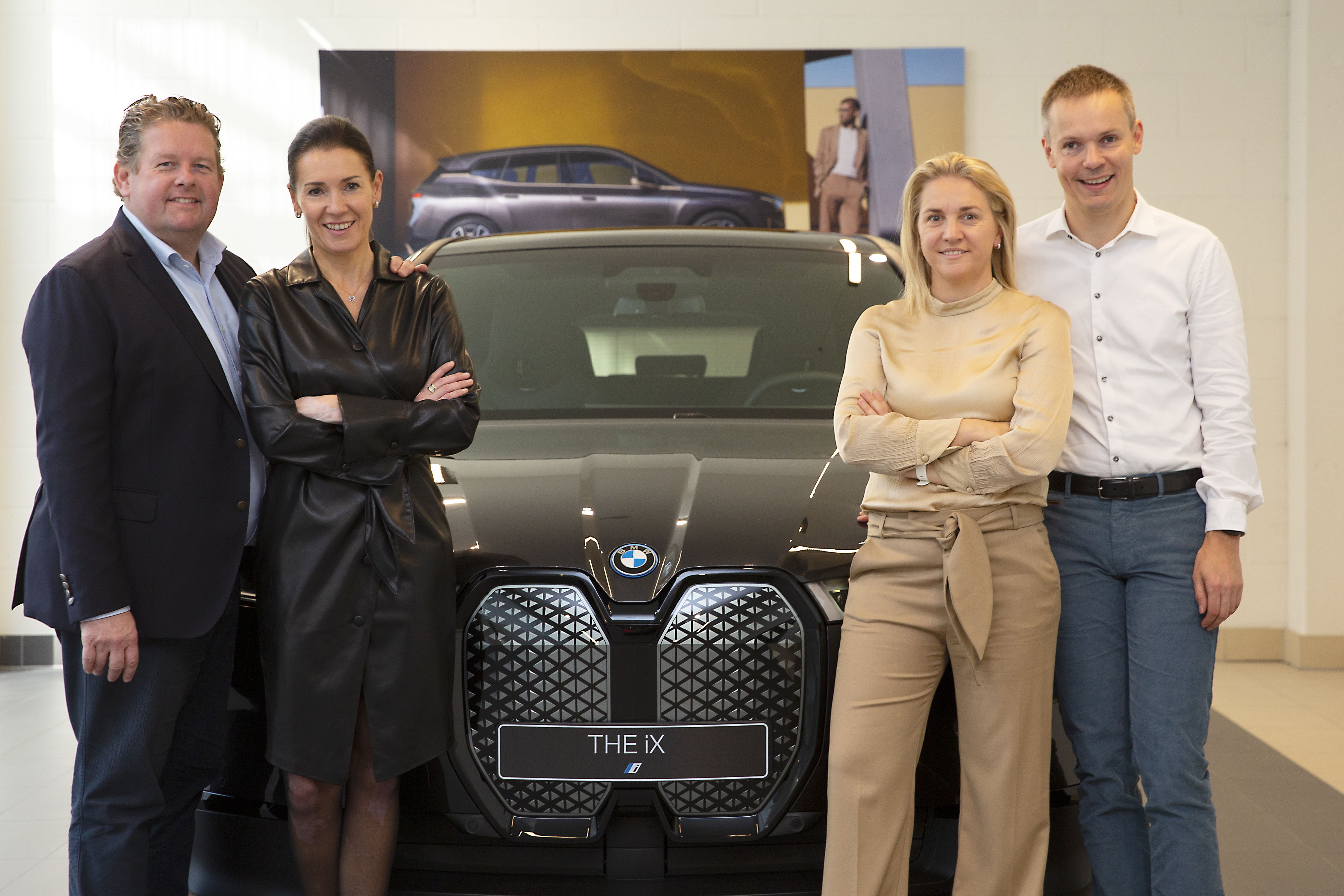 Het team van BMW Le Couter v.l.n.r. Werner Lemmens, Inge Le Couter, Eve Vanhoutteghem en Stijn Le Couter