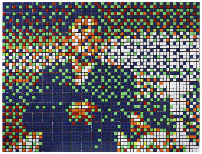 Invader, RUBIK SCARFACE MACHINE GUN, 2007. © Invader