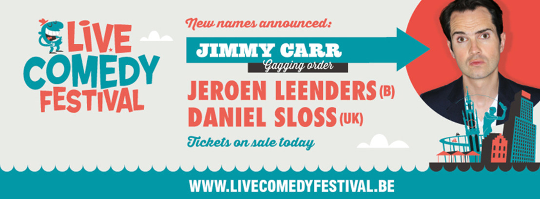 Britse superster Jimmy Carr op het Live Comedy Festival