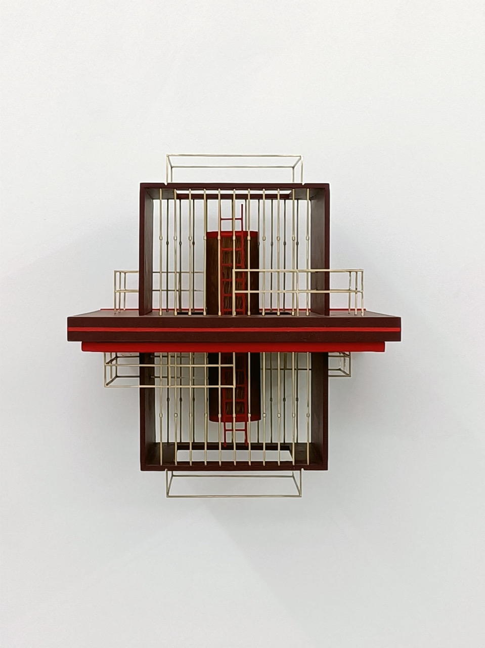 Caroline Van den Eynden, Red is a memory, 2021 Wood, messing, steel and paint 25 x 40 x 25 cm Unique Caroline Van den Eynden, Red is a memory, 2021 Wood, messing, steel and paint 25 x 40 x 25 cm Unique