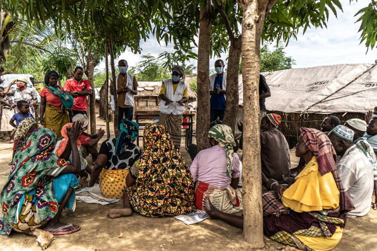 Cabo Delgado: Nangua IDP camp
A mental health session is conducted with people who have sought shelter in the Nangua camp for internally displaced people. These sessions are used to help those displaced by the armed conflict in Cabo Delgado talk about their experiences and get support for issues like PTSD. Photographer: Tadeu Andre Cabo Delgado: Nangua IDP camp
A mental health session is conducted with people who have sought shelter in the Nangua camp for internally displaced people. These sessions are used to help those displaced by the armed conflict in Cabo Delgado talk about their experiences and get support for issues like PTSD. Photographer: Tadeu Andre