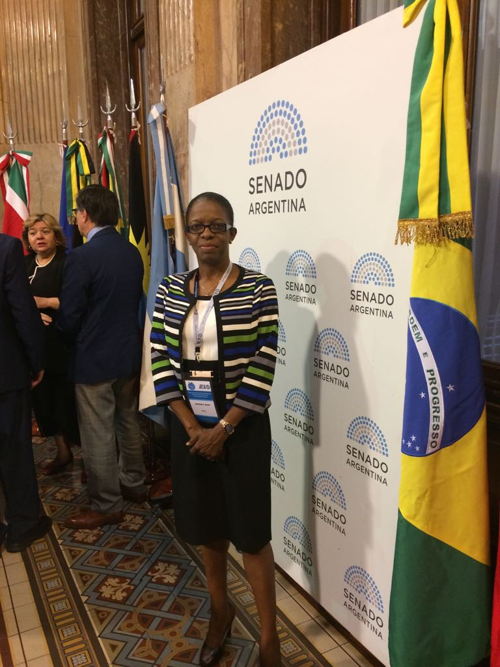 Ms. Beverly Best OECS Commission Head of Development Cooperation and Resource Mobilisation represents at the Argentine Senate