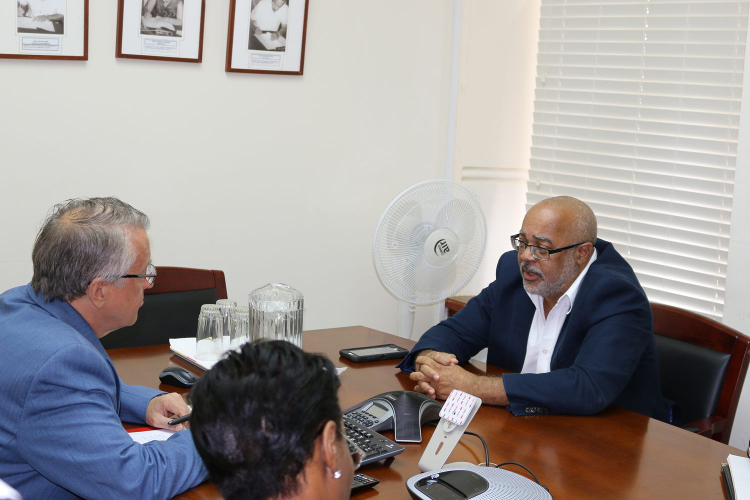 His Excellency Dr. Didacus Jules and His Excellency Vladimir Vinokurov, Ambassador of the Russian Federation discuss areas for cooperation